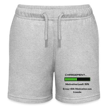 Error 404 Motivation Monday Humor Geek T-Shirt - Kids Organic Sweat Shorts by Stanley/Stella - heather grey - Front