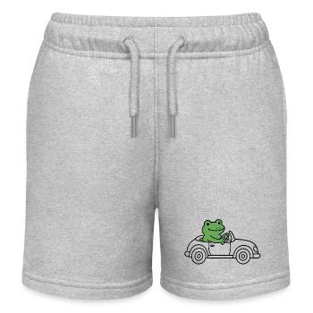 Frosch im Auto - Kinder Organic Joggingshorts Mini Bolter von Stanley/Stella - Grau meliert - Vorne