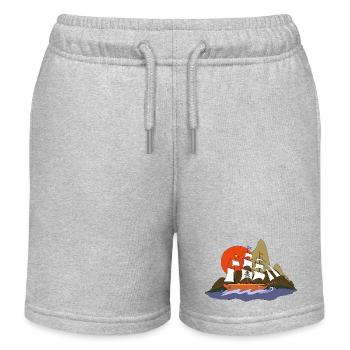 Segelschiff - Kinder Organic Joggingshorts Mini Bolter von Stanley/Stella - Grau meliert - Vorne