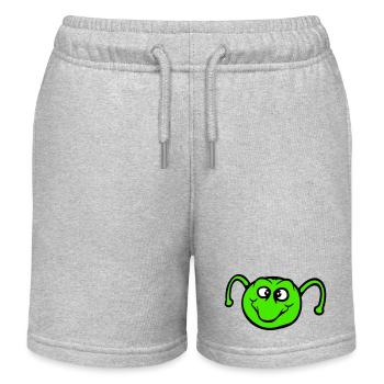 Chenille douce douce petits sourires amicale heureuse - Short de jogging enfant bio Stanley/Stella - gris chiné - Devant