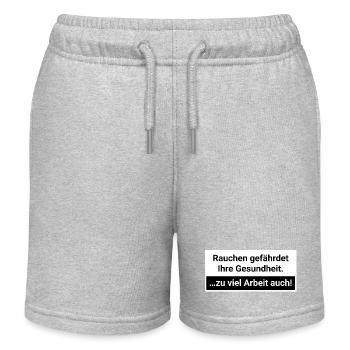 Too much work endangers health burnout - Kids Organic Sweat Shorts by Stanley/Stella - heather grey - Front