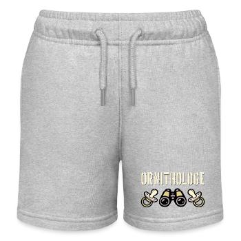 Ornithologist Dad - Announcing Baby - Kids Organic Sweat Shorts by Stanley/Stella - heather grey - Front