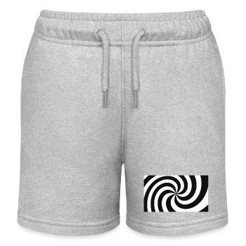 Hypnotische Schwarz-Weiß-Haarfeder - Kinder Organic Joggingshorts Mini Bolter von Stanley/Stella - Grau meliert - Vorne