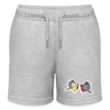 Kämpfende kleine Vögel - Kinder Organic Joggingshorts Mini Bolter von Stanley/Stella - Grau meliert - Vorne