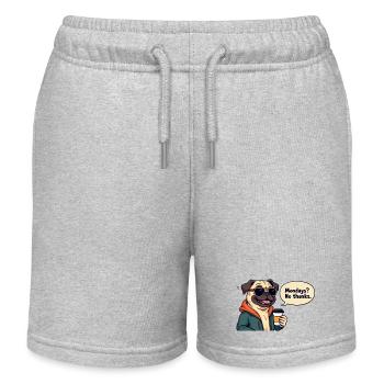 Funny dog picture stupid monday - Kids Organic Sweat Shorts by Stanley/Stella - heather grey - Front