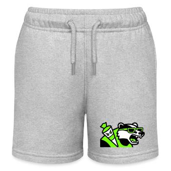 Badger Schoolbag Mascot - Kids Organic Sweat Shorts by Stanley/Stella - heather grey - Front