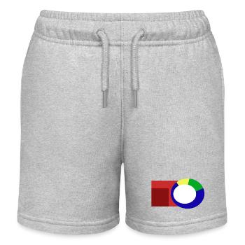 Abstrakte_Rundform_schubst_das_Eckige - Kinder Organic Joggingshorts Mini Bolter von Stanley/Stella - Grau meliert - Vorne