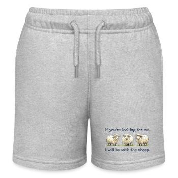 I will be with the sheep Lustiges Schaf Motiv - Kinder Organic Joggingshorts Mini Bolter von Stanley/Stella - Grau meliert - Vorne
