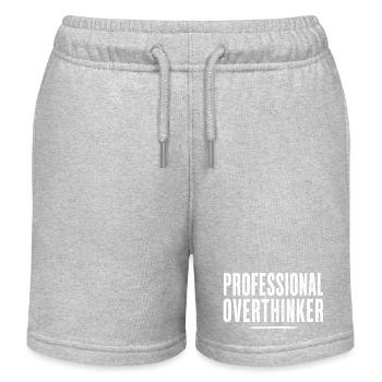 Professional Overthinker – Funny Statement - Kids Organic Sweat Shorts by Stanley/Stella - heather grey - Front
