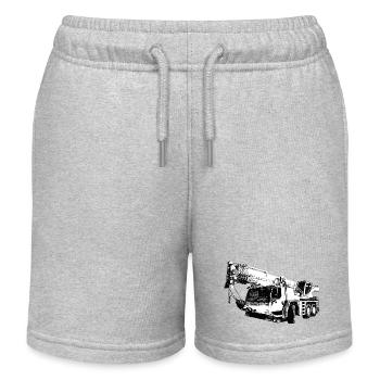 construction machine - Kids Organic Sweat Shorts by Stanley/Stella - heather grey - Front