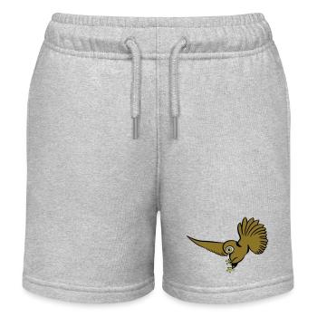 Chasing OWL bird - Kids Organic Sweat Shorts by Stanley/Stella - heather grey - Front