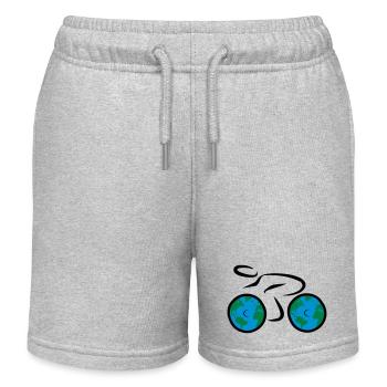 bicycle - Kids Organic Sweat Shorts by Stanley/Stella - heather grey - Front