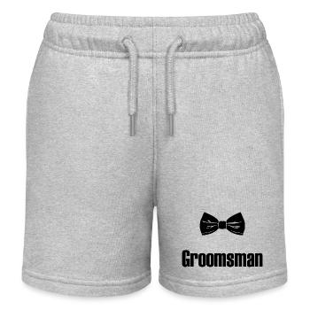 Trauzeuge mit Fliege - Herren Junggesellenabschied Geschenk - Kinder Organic Joggingshorts Mini Bolter von Stanley/Stella - Grau meliert - Vorne