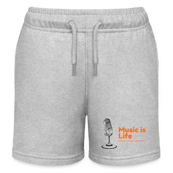 Music Is Life Collection - Kids Organic Sweat Shorts by Stanley/Stella - heather grey - Front