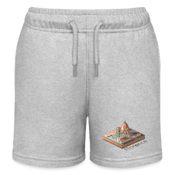 Géométrique low poly Cathédrale de Florence - Short de jogging enfant bio Stanley/Stella - gris chiné - Devant