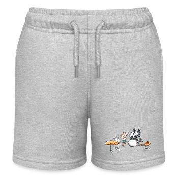 Storch bringt Babyglück - Kinder Organic Joggingshorts Mini Bolter von Stanley/Stella - Grau meliert - Vorne