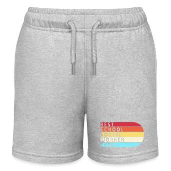 Social Worker Social Pedagogue Social Worker - Kids Organic Sweat Shorts by Stanley/Stella - heather grey - Front