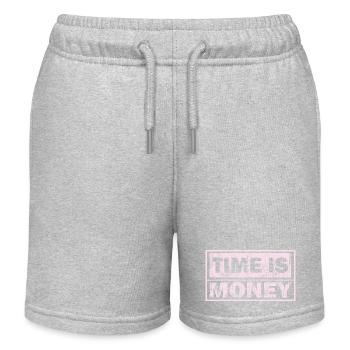 Zeit ist Geld-Grafiken - Kinder Organic Joggingshorts Mini Bolter von Stanley/Stella - Grau meliert - Vorne