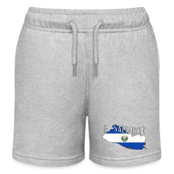 El Salvador Flag Salvadoran Flag Salvadoran Proud - Kids Organic Sweat Shorts by Stanley/Stella - heather grey - Front