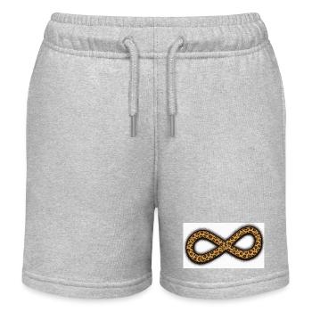 Leopard Infinity Pattern - Kids Organic Sweat Shorts by Stanley/Stella - heather grey - Front
