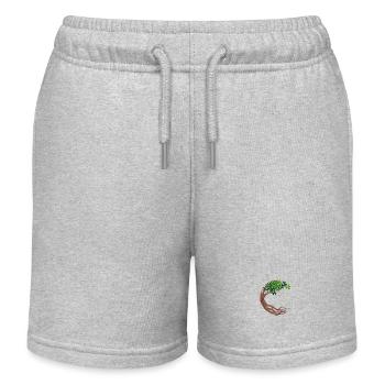 Round Tree Circular World Tree - Kids Organic Sweat Shorts by Stanley/Stella - heather grey - Front