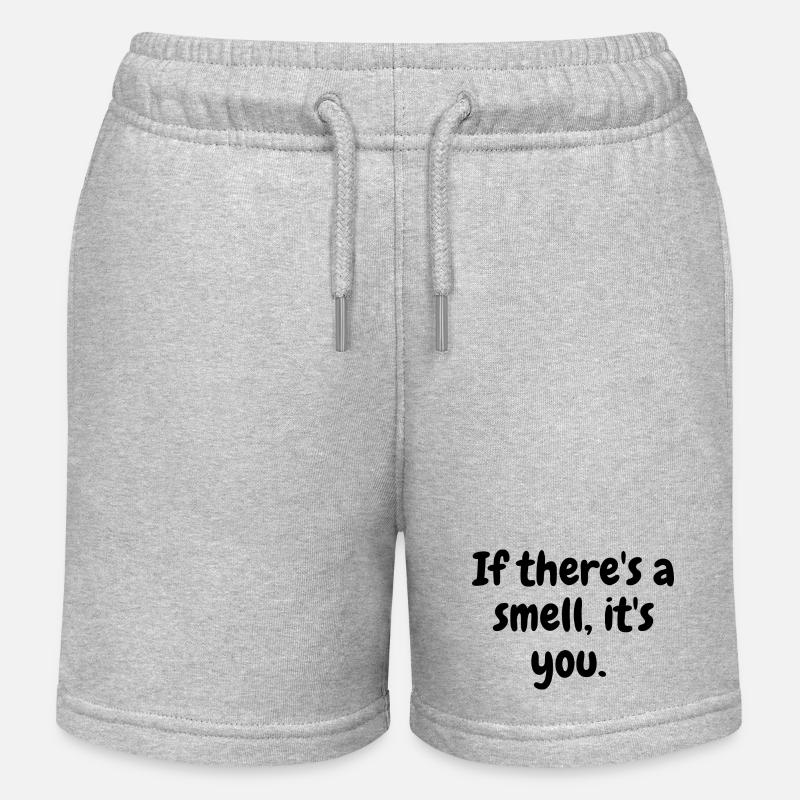 s’il y a une odeur c’est votre message drôle - Short de jogging enfant bio Stanley/Stella - gris chiné