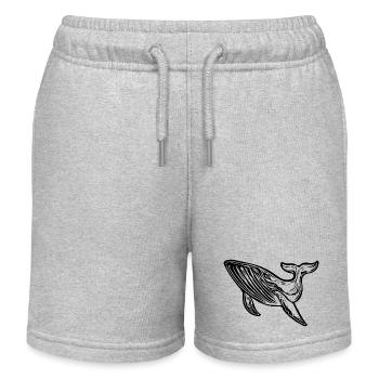 Whale Vintage Sea Creature No Plastic in living space - Kids Organic Sweat Shorts by Stanley/Stella - heather grey - Front