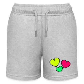 HEART. HEARTS. SAINT VALENTINE. LOVE. LOVE. HEART - Kids Organic Sweat Shorts by Stanley/Stella - heather grey - Front