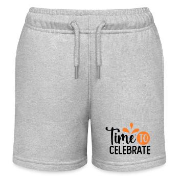 Design Time to celebrate orange - Short de jogging enfant bio Stanley/Stella - gris chiné - Devant