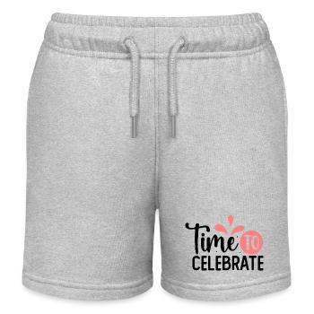 Design Time to celebrate rose - Short de jogging enfant bio Stanley/Stella - gris chiné - Devant