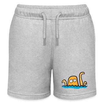 lustiger Riesenkraken - Kinder Organic Joggingshorts Mini Bolter von Stanley/Stella - Grau meliert - Vorne