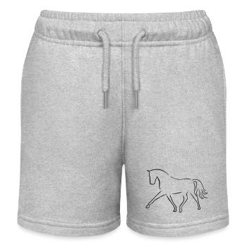 Cheval de dressage - Short de jogging enfant bio Stanley/Stella - gris chiné - Devant