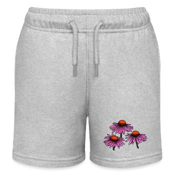 Échinacée - Fleur - Short de jogging enfant bio Stanley/Stella - gris chiné - Devant