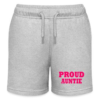 Proud auntie - Kids Organic Sweat Shorts by Stanley/Stella - heather grey - Front