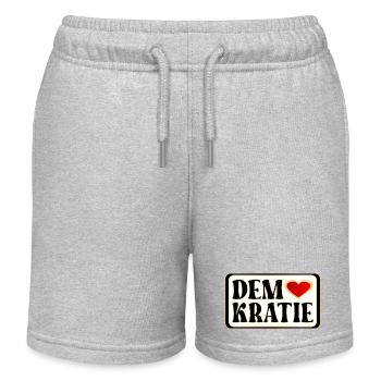 DEMOKRATIE HERZ WÄHLEN - Kinder Organic Joggingshorts Mini Bolter von Stanley/Stella - Grau meliert - Vorne