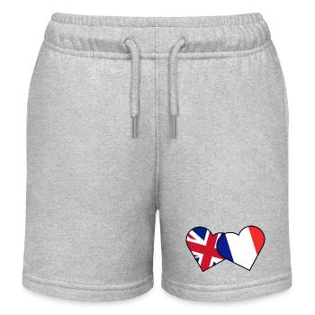 Britisches Erbe Französische Flagge Britische Flagge - Kinder Organic Joggingshorts Mini Bolter von Stanley/Stella - Grau meliert - Vorne