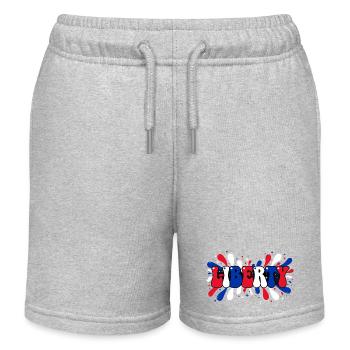 Liberty Splash Blue White Red - Kids Organic Sweat Shorts by Stanley/Stella - heather grey - Front