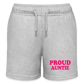 Proud auntie - Kids Organic Sweat Shorts by Stanley/Stella - heather grey - Front