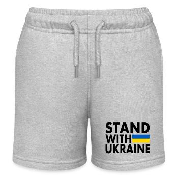 stand with ukraine - Kids Organic Sweat Shorts by Stanley/Stella - heather grey - Front