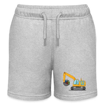 Excavatrice enfants 12e anniversaire - Short de jogging enfant bio Stanley/Stella - gris chiné - Devant