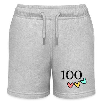 100. 100 YEARS. 100th ANNIVERSARY. 100 BIRTHDAY - Kids Organic Sweat Shorts by Stanley/Stella - heather grey - Front