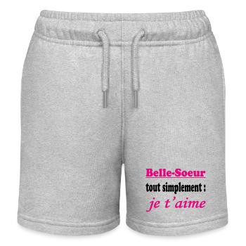 Schwägerin, ich liebe dich einfach - Kinder Organic Joggingshorts Mini Bolter von Stanley/Stella - Grau meliert - Vorne