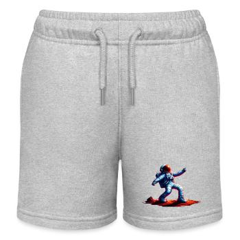 Roter Planet Weltraum-Astronaut - Kinder Organic Joggingshorts Mini Bolter von Stanley/Stella - Grau meliert - Vorne