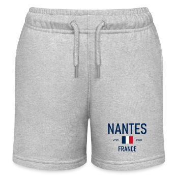 Nantes - France - France - Coordonnées du drapeau - Short de jogging enfant bio Stanley/Stella - gris chiné - Devant