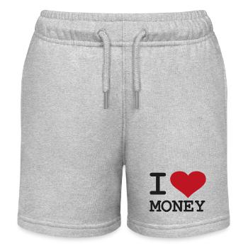 J’aime l’argent - Short de jogging enfant bio Stanley/Stella - gris chiné - Devant