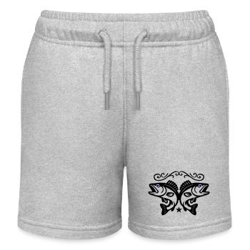 Fische Symbol - Kinder Organic Joggingshorts Mini Bolter von Stanley/Stella - Grau meliert - Vorne
