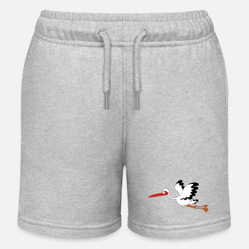 Cigogne Rigolote En Bande Dessinée - Short de jogging enfant bio Stanley/Stella - gris chiné