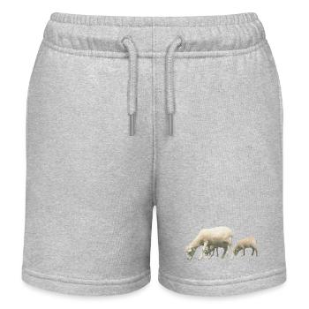 sheep - Kids Organic Sweat Shorts by Stanley/Stella - heather grey - Front