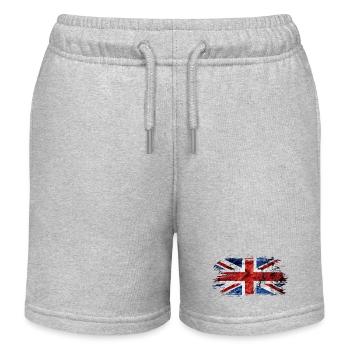 Großbritannien Vintage Flagge / Geschenk - Kinder Organic Joggingshorts Mini Bolter von Stanley/Stella - Grau meliert - Vorne