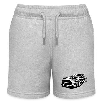 Sportwagen Silhouettenkunst - Kinder Organic Joggingshorts Mini Bolter von Stanley/Stella - Grau meliert - Vorne